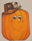 Unused Vintage Thanksgiving Card  Mouse And Pumpkin Pilgrims 5 1 2 
