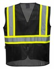Portwest Us391 Iona Xtra Reflective Black Contrast Mesh Safety Zipper Work Vest