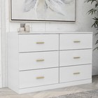 Modern White 6-drawer Dresser - Ample Storage sturdy   Safe fits In Any Bedroom