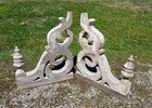 Large Pair Of Antique Victorian Architectural Salvage Wooden Corbels 1870s Lot 1