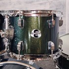 Used Ludwig Element Evolution 5pc Drum Set Green Sparkle W cymbals - Very Good