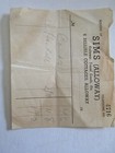Vintage Sims  alloway  Receipt - 6 Bellisle Cottages  Alloway England