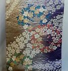 Japanese Kimono  Silk Fukuro Obi rokutu sakura Waves  Embroidery l14 12   4257