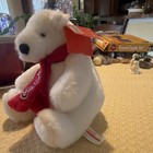 Coca-cola Polar Bear Plush Stuffed Animal White W  Red Coca-cola Scarf