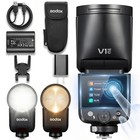 Godox V1 Mid Ttl Hss Round Head Speedlite Flash Light Canon Nikon Sony Fujifilm