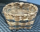 Early Antique Miniature Ash Splint Basket Square 4 1 2 