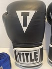 Title Boxing Gel Gloves Leather Boxing Black White Sz Large Mint   