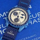Swatch X Omega Bioceramic Moonswatch Mission To The Super Blue  Watch - With Box