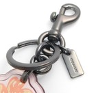 Coach Floral Bouquet Keychain Charm Rivets Glitter Pink Flower Great Condition
