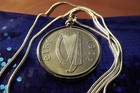  Irish Half Crown Horse Coin Stallion Pendant On A 24  925 Silver Snake Chain