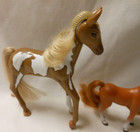1999 Mmtl Pinto Model Horse Foal Figure Real Hair Moveable Head 4  And Friend