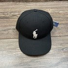 Polo Ralph Lauren Twill High-crown Ball Cap Snap Back Strap Black White Nwt