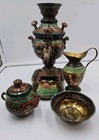 Persian Brass Handmade And Hand Painted Persian Samovar 11  Tall