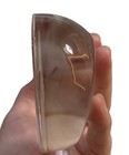 Clear Art Glass Etched Half Round Paperweight Horse Head Nwot