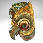 Balinese Owl Mask Carved Wood Bali Folk Art   Bird Wood Carving Wall Decor