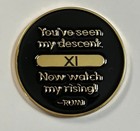 11 Year  xi  Aa Medallion Gold Phoenix Alcoholics Anonymous Sobriety Chip Coin