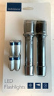 New Insignia Portable Handheld Tactical Black   Silver Led Flashlights 2-pack