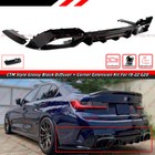 For 19-22 Bmw G20 330i M340i Ctm Style Gloss Black Rear Diffuser W  Corner Spats