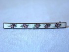 Lovely Antique Victorian Enamel Hand Painted Violets Pin  C-clasp
