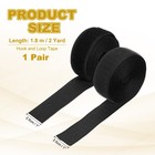 Sew On Hook And Loop Tape  1 Inch Nylon Fastener Strips 2 Yards  black 