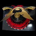 Japanese Kabuto Helmet Display Ryuko Dragon Gold Red Antique Unwearable