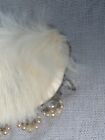 1950 Collar 100  Rabbit Fur   Pearl Trim Rayon Lining Made In Japan Hand Made