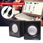 Mini Usb Power Wired Computer Speakers Stereo 3 5mm Audio For Desktop Pc Laptop