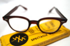Welsh 2248 5-3 4 Spectacle Goggles Brown Spat  6 G6 Cat Eye Glasses Usa New D123