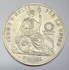          Peru     1 Sol 1868 Y b     Excellent Condition      silver Old Coin