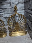 Creative Light Luxury 9 5  Ornate Brass Gold Metal Bookends Classic Art Decor