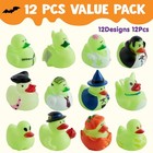 12 Pcs Halloween Glow Ducks Bath Toys  Rubber Ducks For School Classroom Prizes 