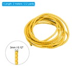 3mm Round Braided Leather Cord For Crafts Jewelry Making  Yellow 2 2yards 
