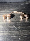 Ale R Rose Tone Cz Bracelet Safety Chain Clip Signed Estate Find