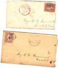 Lot Of 5 Postal Covers Belfast Maine 1866 To Haverhill Mass 