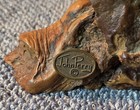 Vintage John Perry Humpback Whale Sculpture Manzanita Burl Wood Base Tag Mcm Art