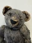 18  Unidentified Antique Style Midnight Grey Teddy Bear Distressed Sparse Mohair