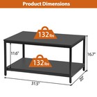 32   Modern Coffee Table End Table Wood For Living Room Bedroom Rectangle Black