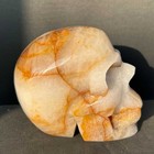 3 6lb Top Natural Fire Quartz Carved Skull  Realistic  Crystal Healing Skull Gem