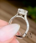Moissanite Hidden Halo Engagement Ring 3 Carat Marquise Cut Solid 14k White Gold