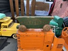 2 Antique Wooden Pull Toy Train Pullman Observation Cars