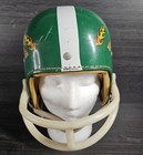 Vintage Macgregor E688g M Youth Football Helmet Green Flame Stickers Chin Strap