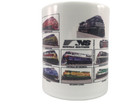 Train Coffee Mug    Norfolk Southern Railroad Heritage Diesel Engines