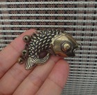 Vintage Style Solid Brass Fish With Bells Animal Figurine Statue For Home Decor