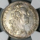 1757 Ngc Au Det France Louis Xv Jeton Victory Minorca Lion Leopards  21122204c 