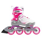By Rollerblade Phoenix Girls Adjustable Fitness Inline Skate  White And Fuchs   