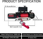 10000lb Electric Winch For Truck Synthetic Rope Waterproof With Remote Control