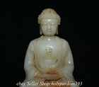8  Old Chinese White Jade Carving Shakyamuni Amitabha Buddha Statue Sculpture