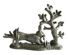 Vintage Pewter Miniature   Woodlands Hare Rabbit 1 3 4 Inches Long