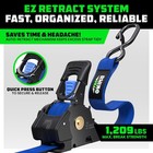 Retractable Ratchet Straps  4-pack  - 1 Inch X 10 Feet  1 209lb Break Strength 