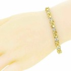 Men s 2 50 Ct Real Moissanite 8 5  Link Nugget Bracelet 14k Yellow Gold Plated